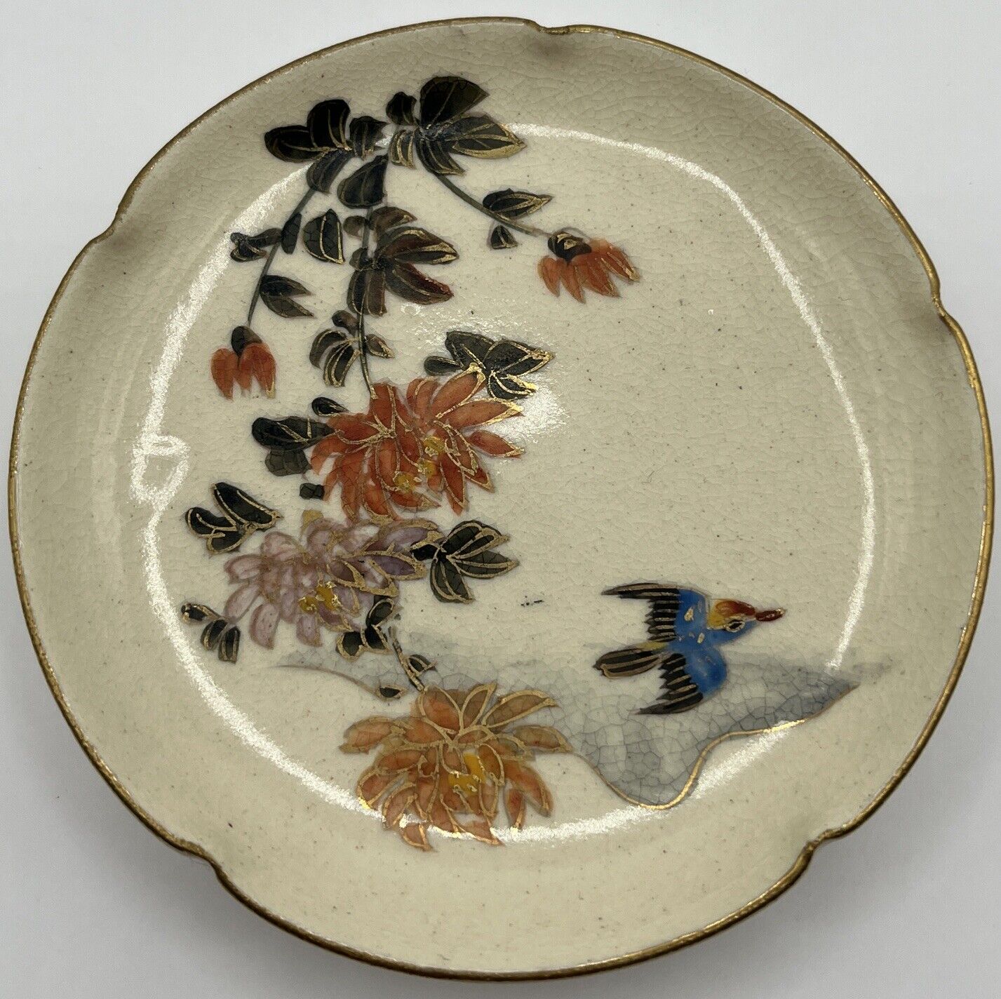 Small Antique Japanese Satsuma Shimazu Clan Meiji-Period Porcelain Dish