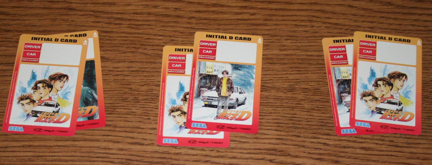 LOT OF 2 NEW SEGA INITIAL D PLAYER'S CARDS FOR DRIVING ARCADE GAMES