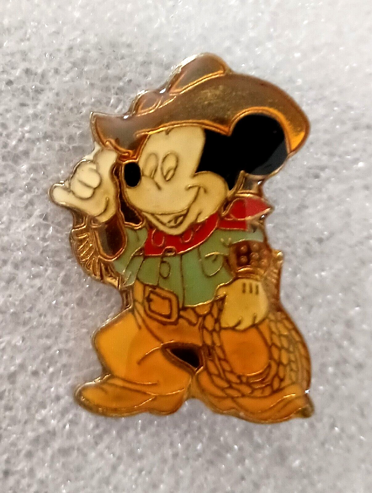 Mickey Mouse Cowboy Disney Lapel Pin NOS New 1980s