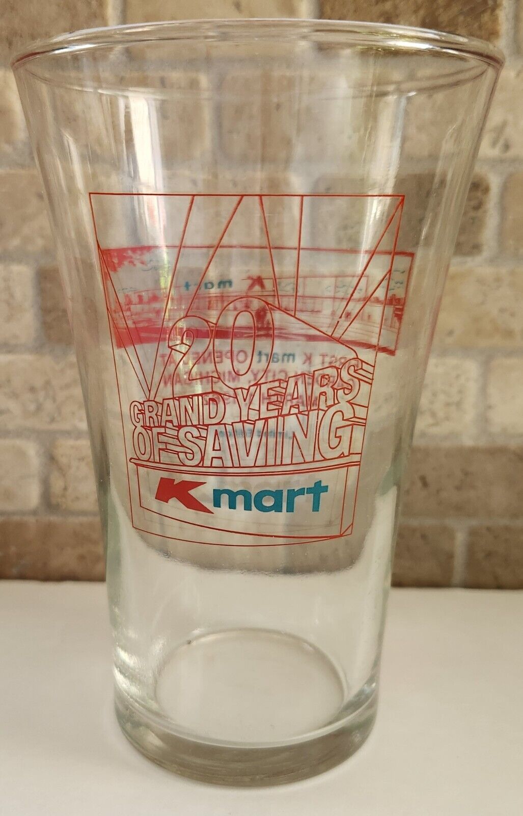 VINTAGE - FIRST K-MART GRAND OPENING Drinking Glass - 20yrs - 