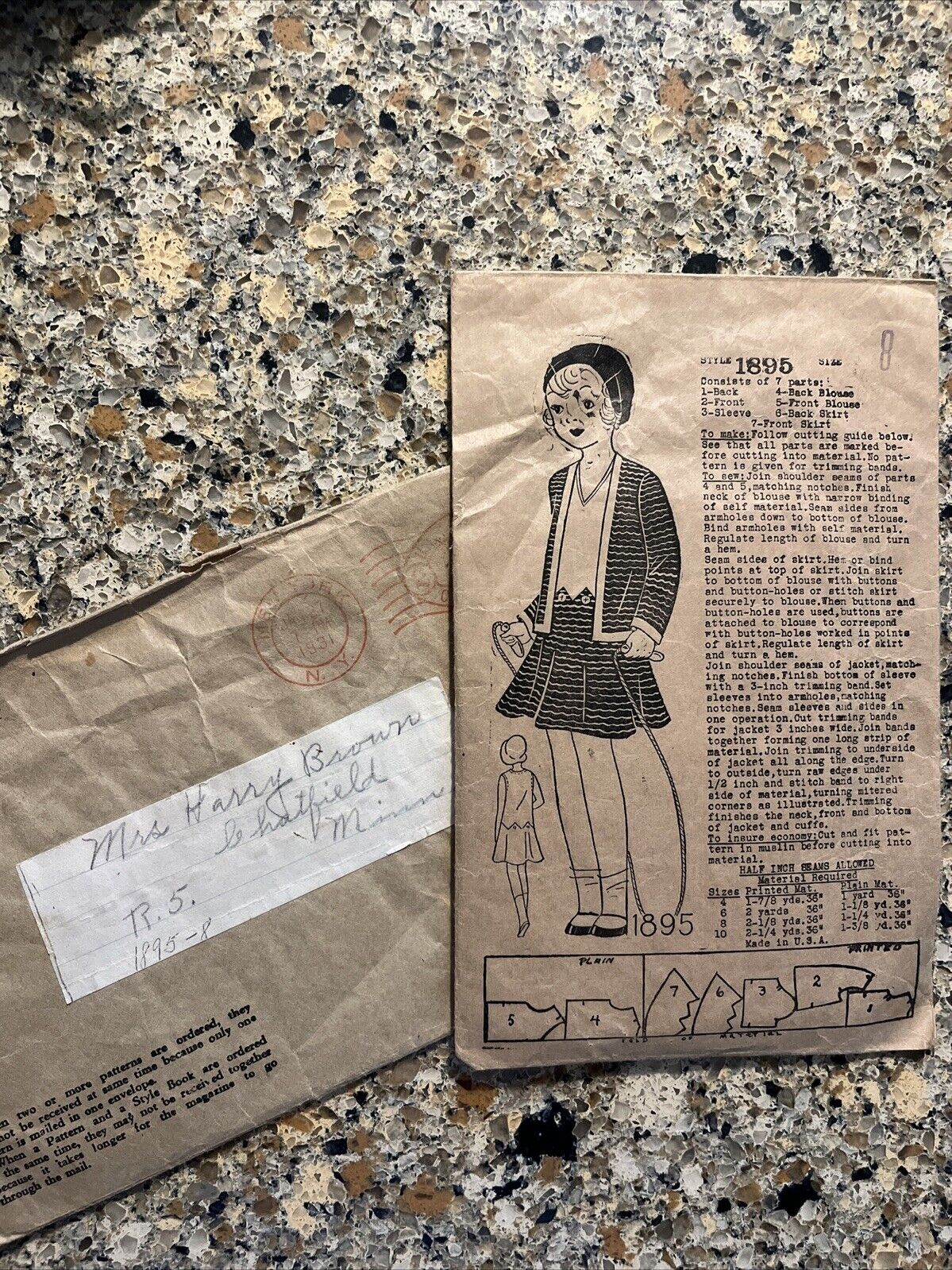 Vintage 1930’s Pattern Girls Dress And Jacket - In Original Mailing Envelope