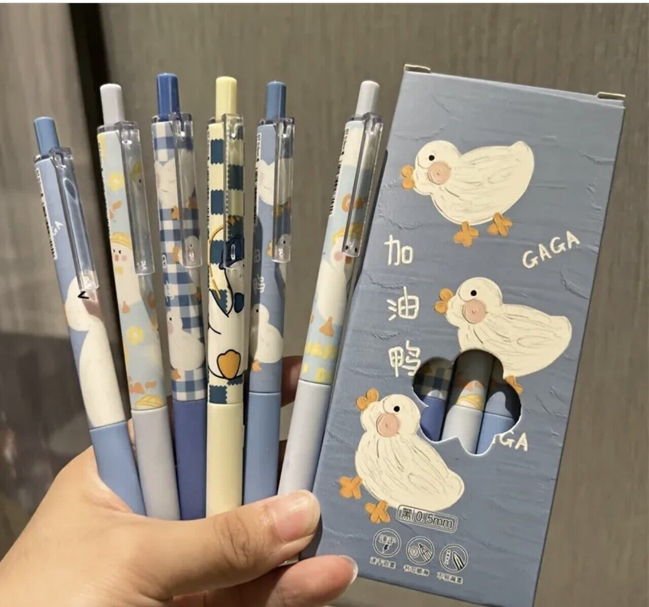 6pcs, Cute Duck Gel Pen kawaii 