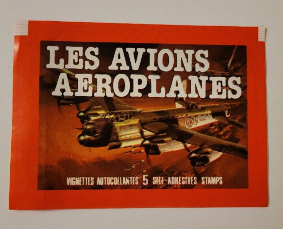 1978 LES AVIONS AEROPLANES Italy STICKER CARD WAX PACK WRAPPER Morris Airplanes
