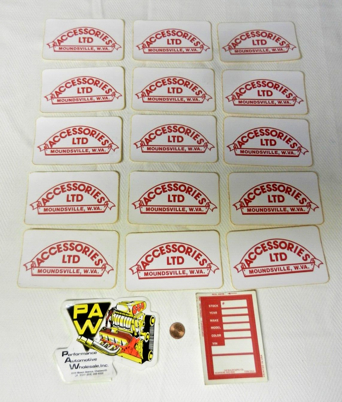 Accessories, Ltd. Moundsville West Virginia WVa Stickers 17 Total Items Vintage