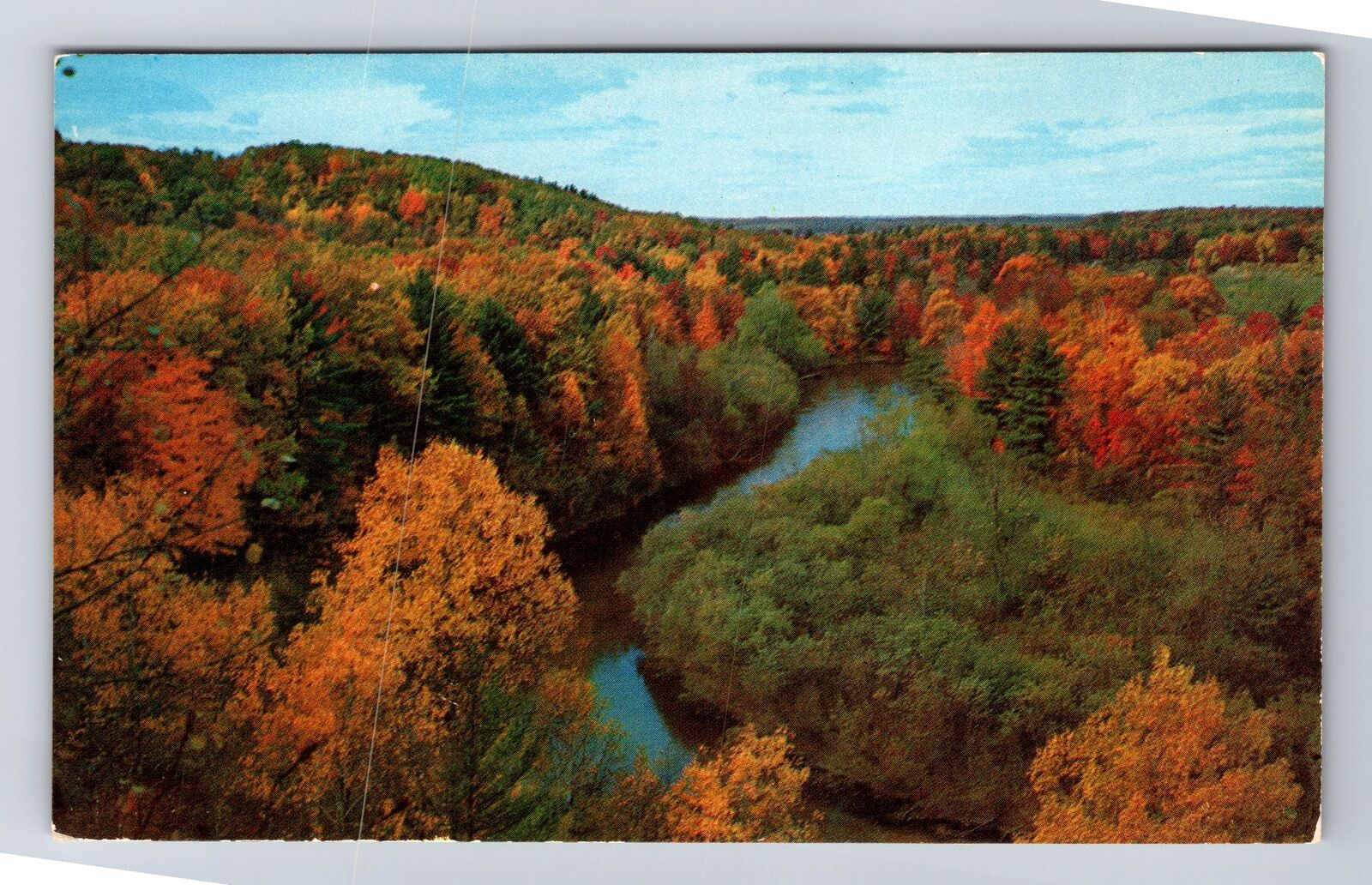 Croton Dam MI- Michigan, Autumn On The Muskegon River, Antique, Vintage Postcard