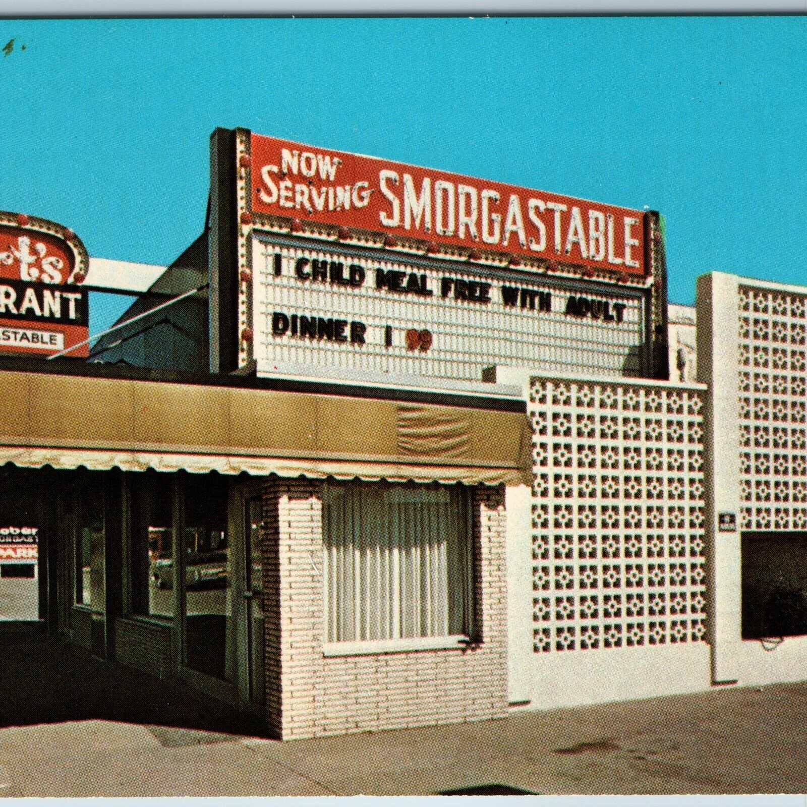 c1950s Dubuque IA Roberts Smorgastable Restaurant James L Shaffer Chrome PC A201