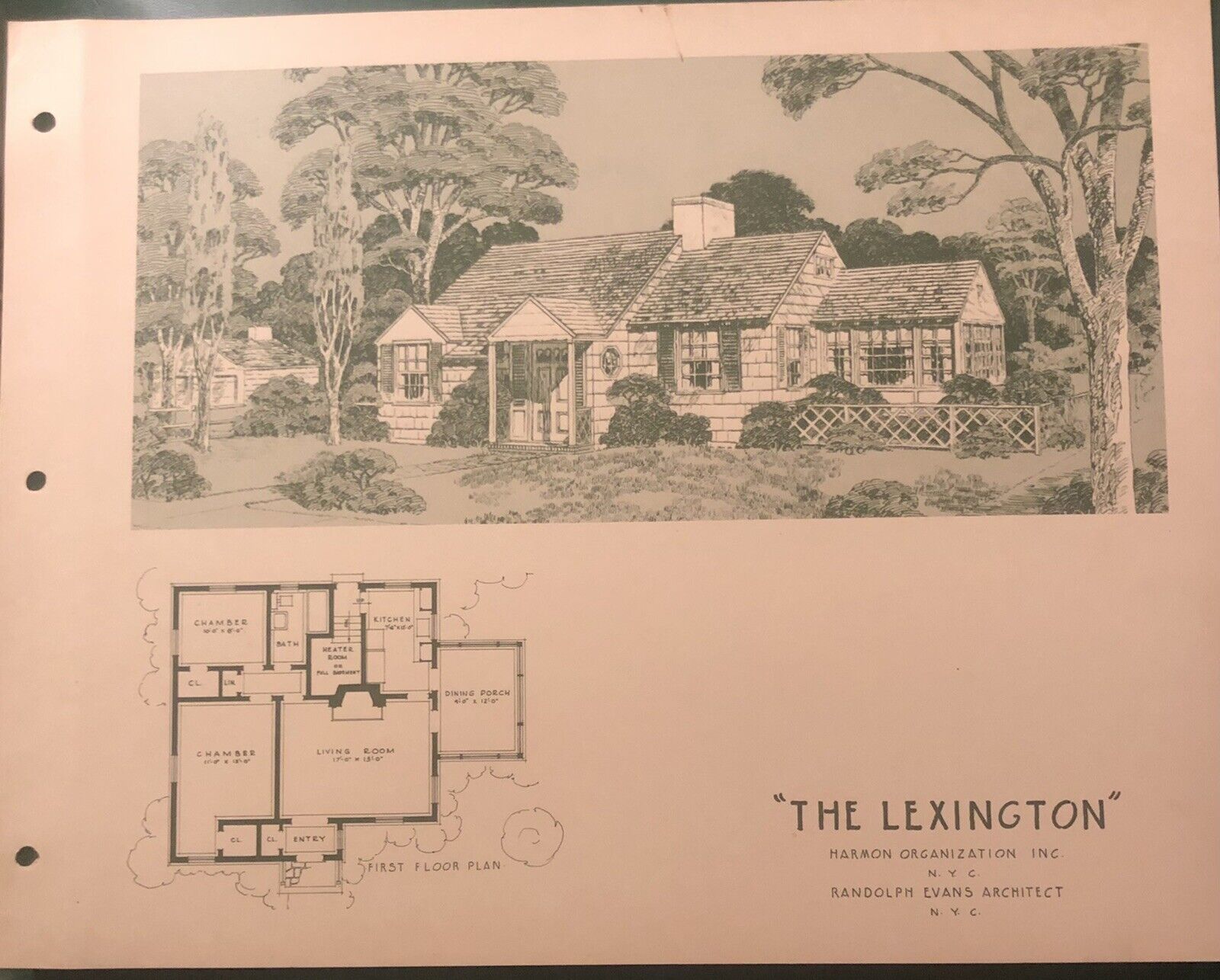 1940’s Nassau Shores Massapequa LI NY Original Floor Plan The Lexington