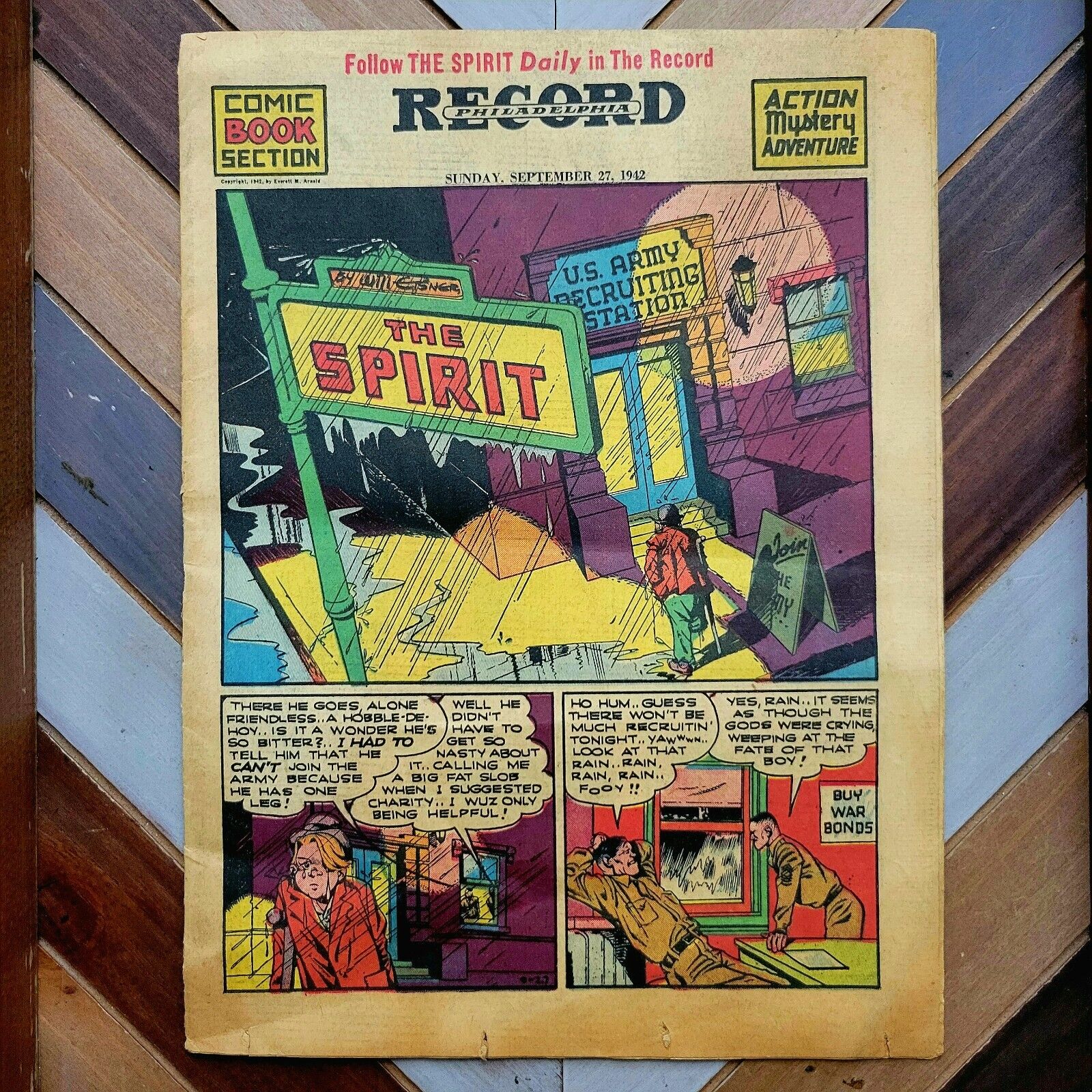 Will Eisner THE SPIRIT Philadelphia Record Sep 27, 1942 Comic Book Complete Rare