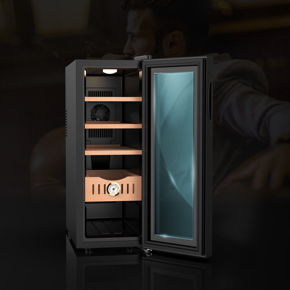 35L Electric Cigar Humidor 250Counts Capacity Cigar Cabinet, Digital Hygrometer