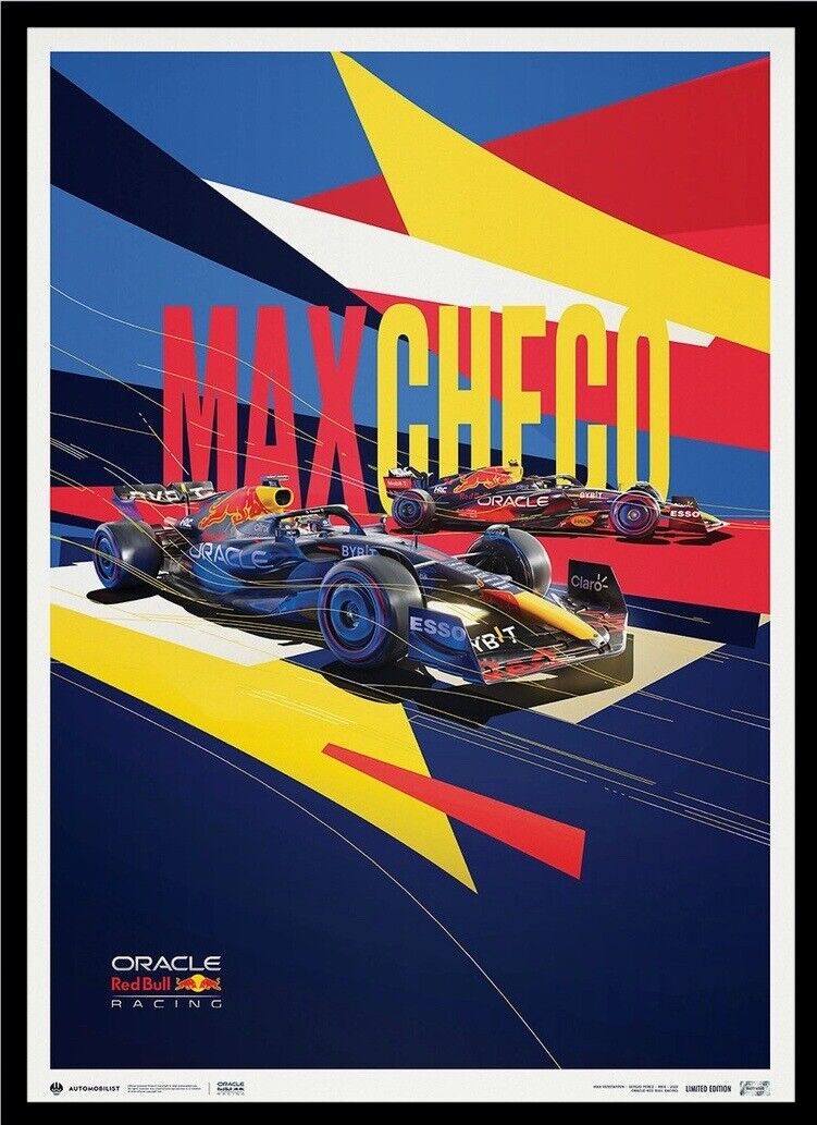 2022 Max Verstappen Checo Pérez Red Bull Racing Formula 1 LtdEd4000 Poster