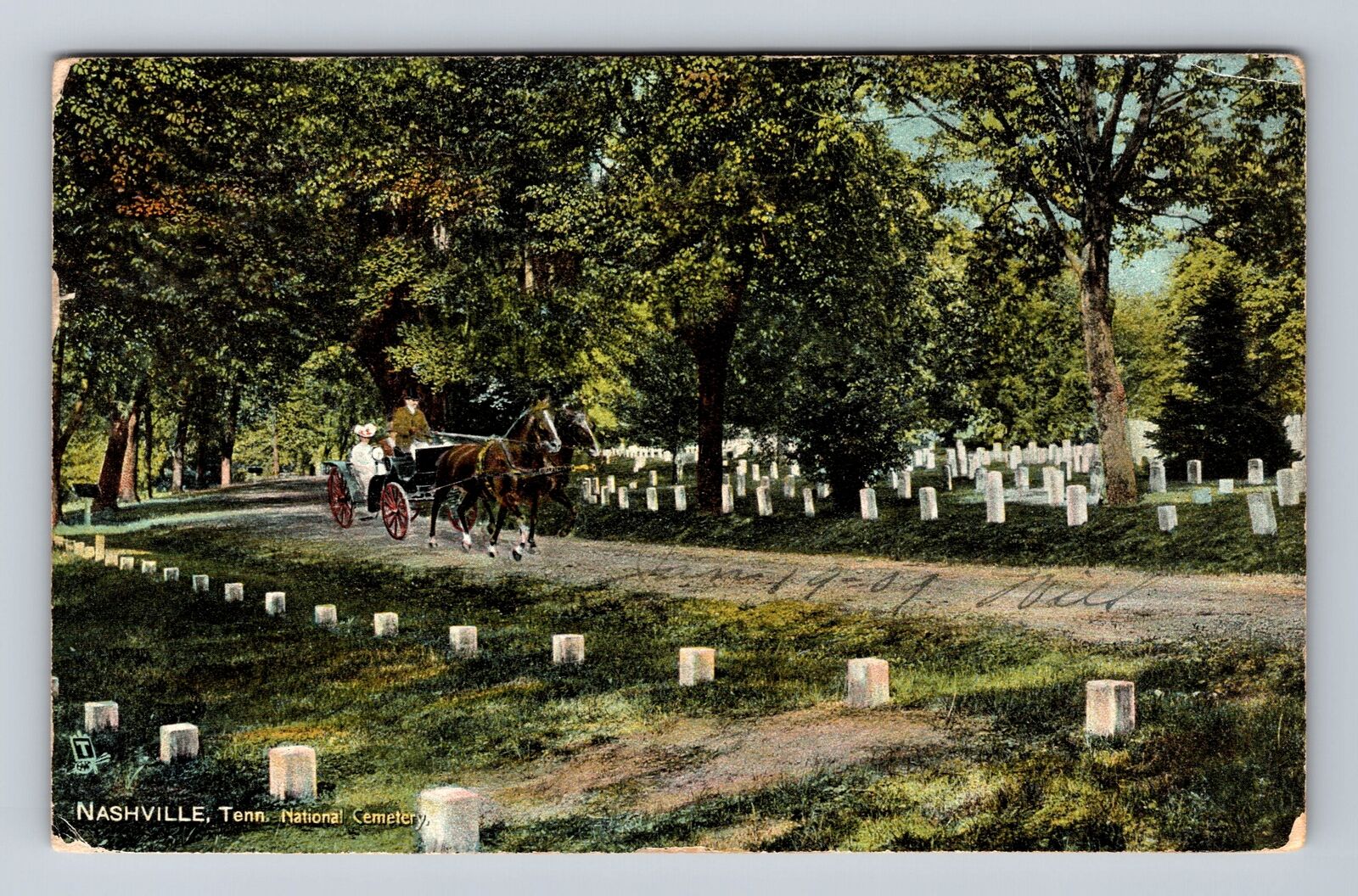 Nashville TN-Tennessee, Scenic View National Cemetery Vintage c1909 Postcard