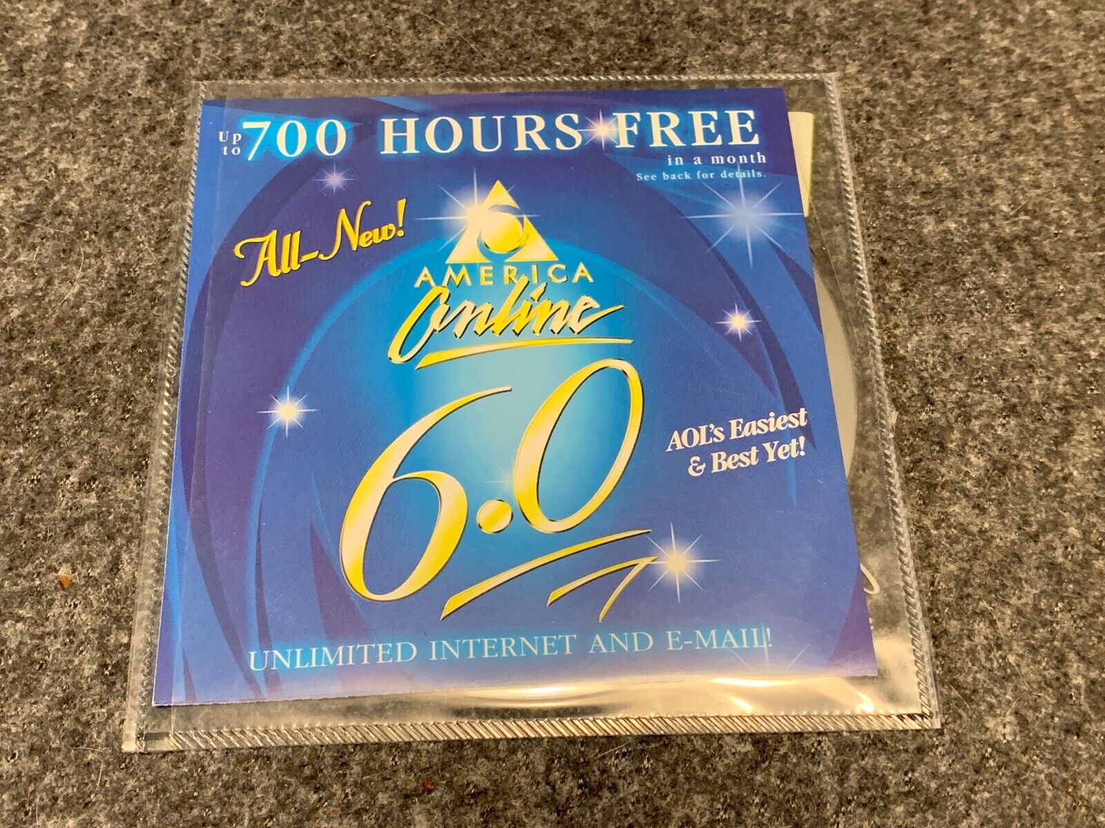 Rare America Online 6.0 Free Trial CD 700 Hours Free - SEALED