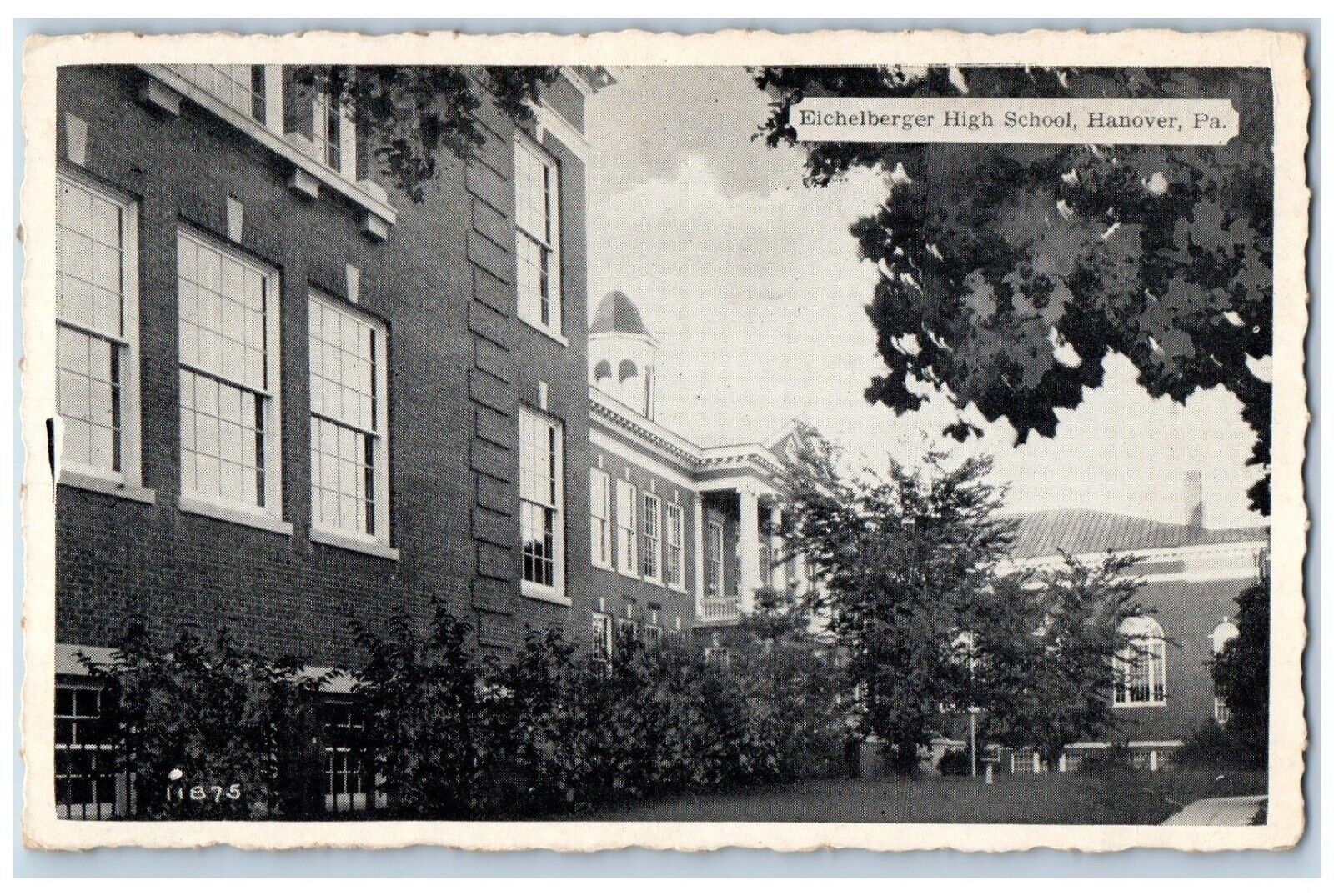 Hanover Pennsylvania PA Postcard Eichelberger High School 1945 Vintage Antique