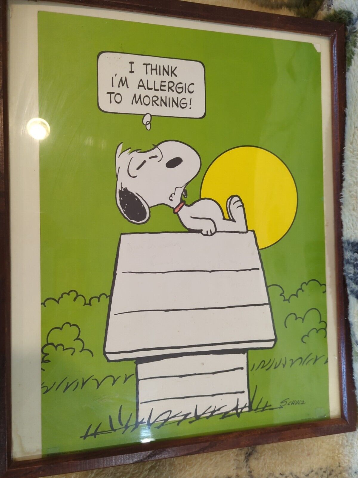 Vintage c. 1958 Snoopy  Wall Poster Hallmark I Think I\'m Allergic to... 