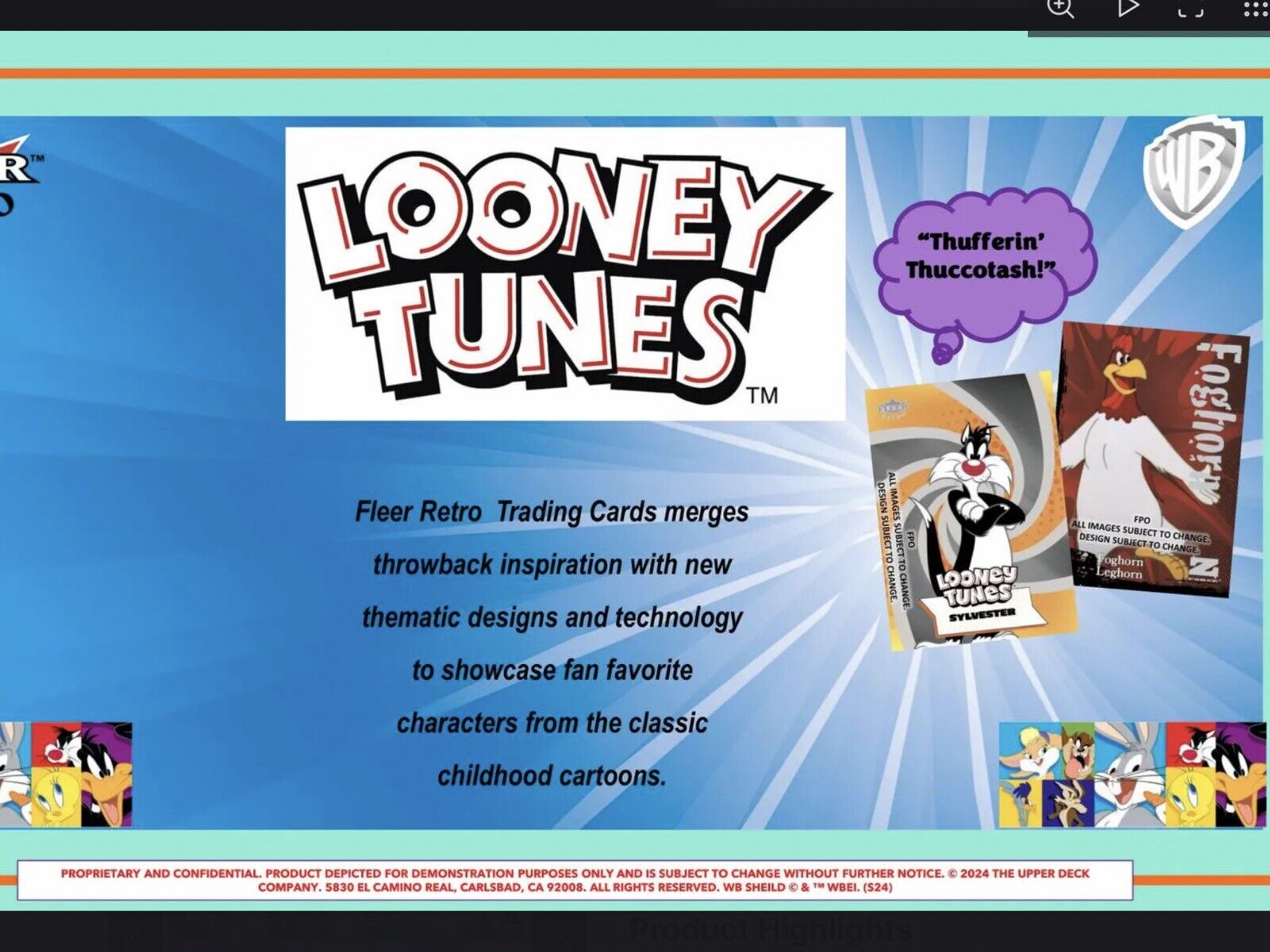 2x Lot 2024 Fleer Retro Looney Tunes Hobby Boxes  PRESALE 10/22 Release Date