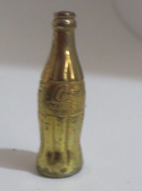 Coca-Cola Miniature Gold 1  1/2 inches Bottle