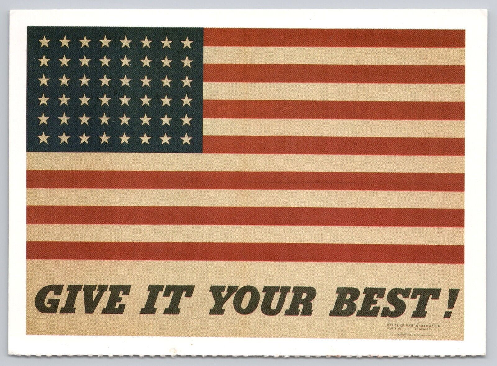 Postcard U.S. Flag Give it Your Best World War 2 Poster