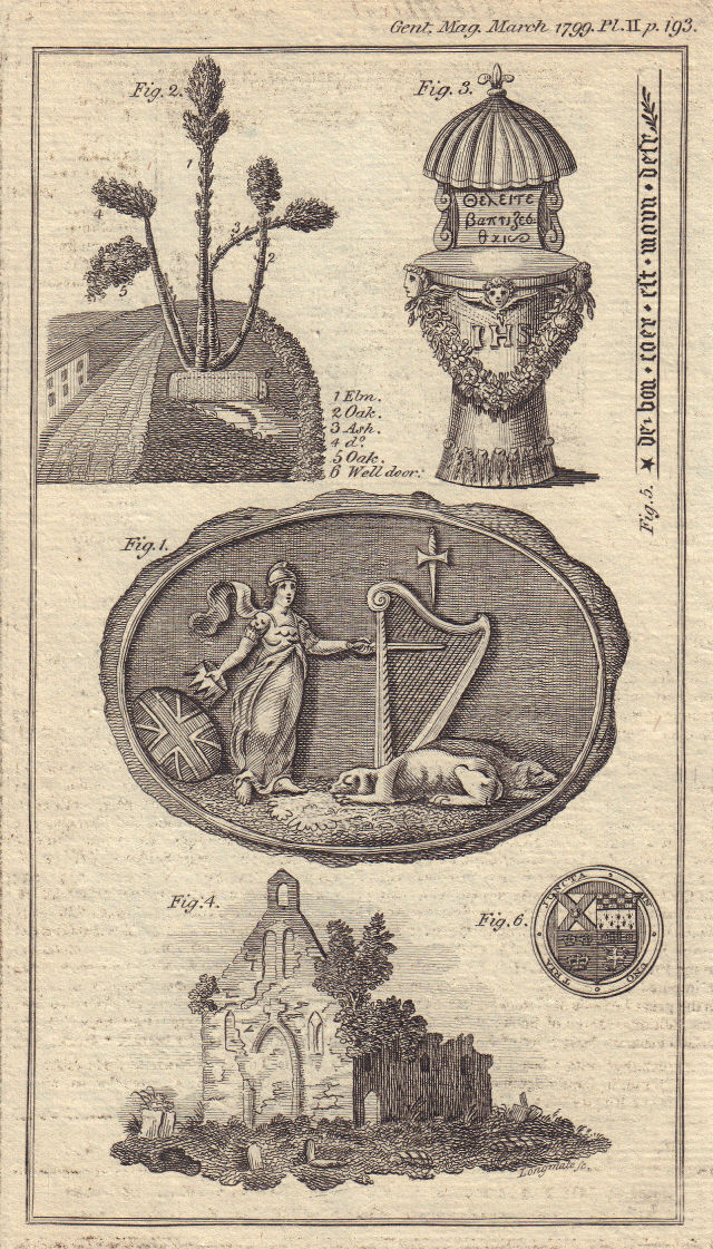 Edward Fitzgerald\'s seal for the projected Irish Republic. Harp. Portland 1799