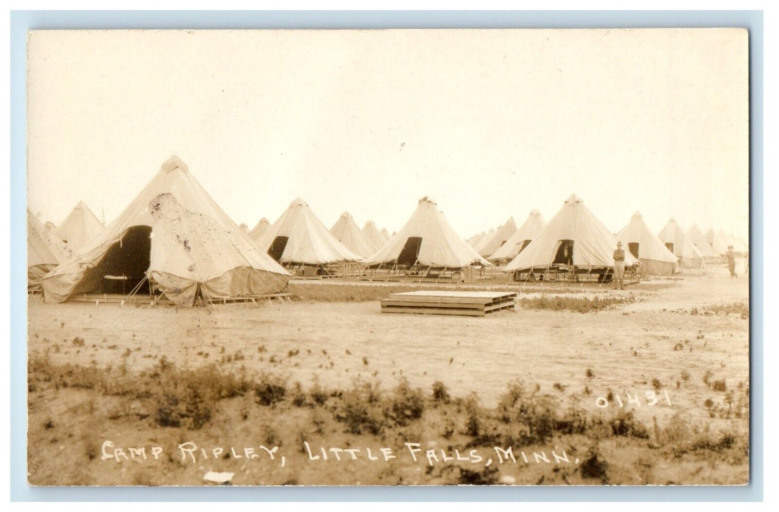 c1910's Camp Ripley Tents Little Falls Minnesota MN RPPC Photo Antique Postcard