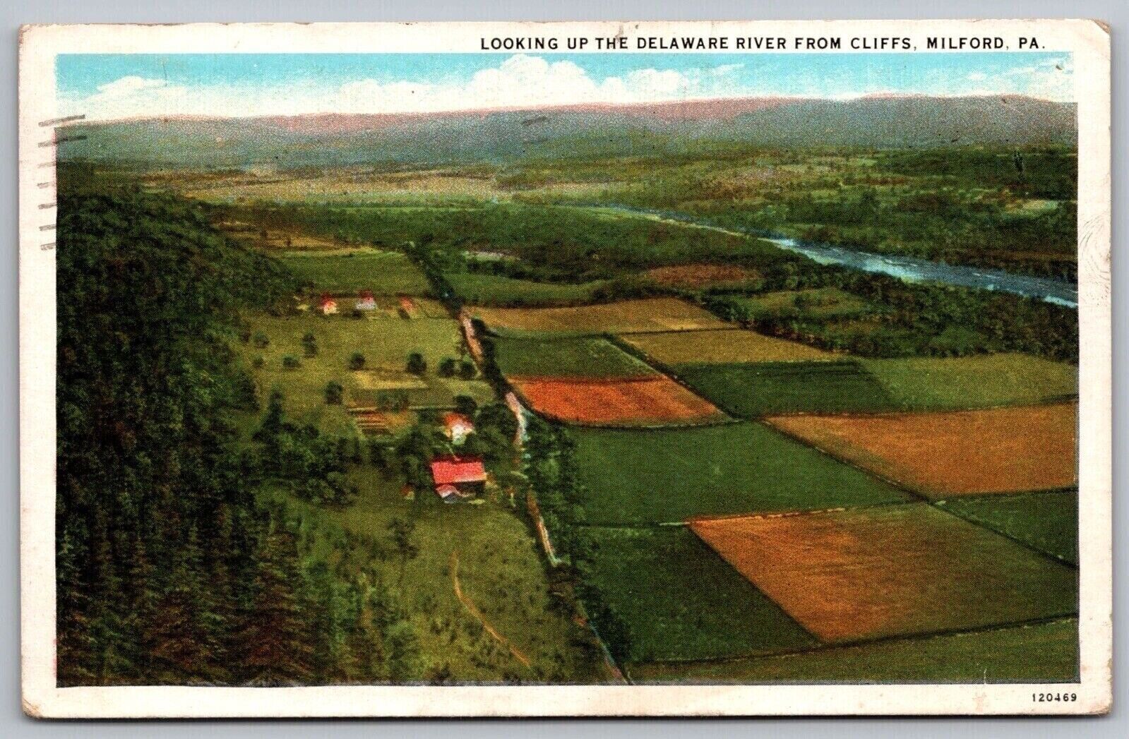 Delaware River Cliffs Milford Pa Pennsylvnaia Postcard
