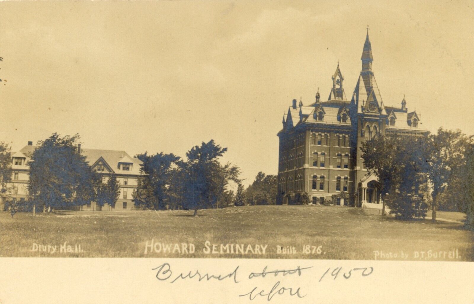 circa 1905 Bridgewater MA photo postcard, Howard Seminary