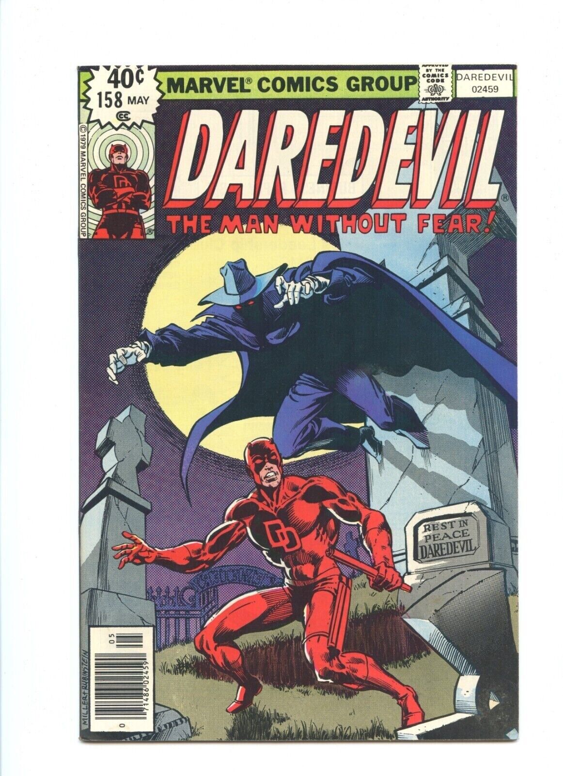 Daredevil #158, VF 8.0,  1st Frank Miller Art on Title; Black Widow