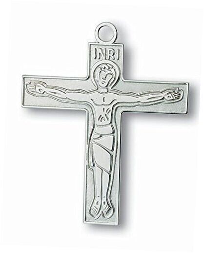 Catholic Men\'s Cursillo Crucifix Pendant Cross Made in Italy, 2 Inches Long 