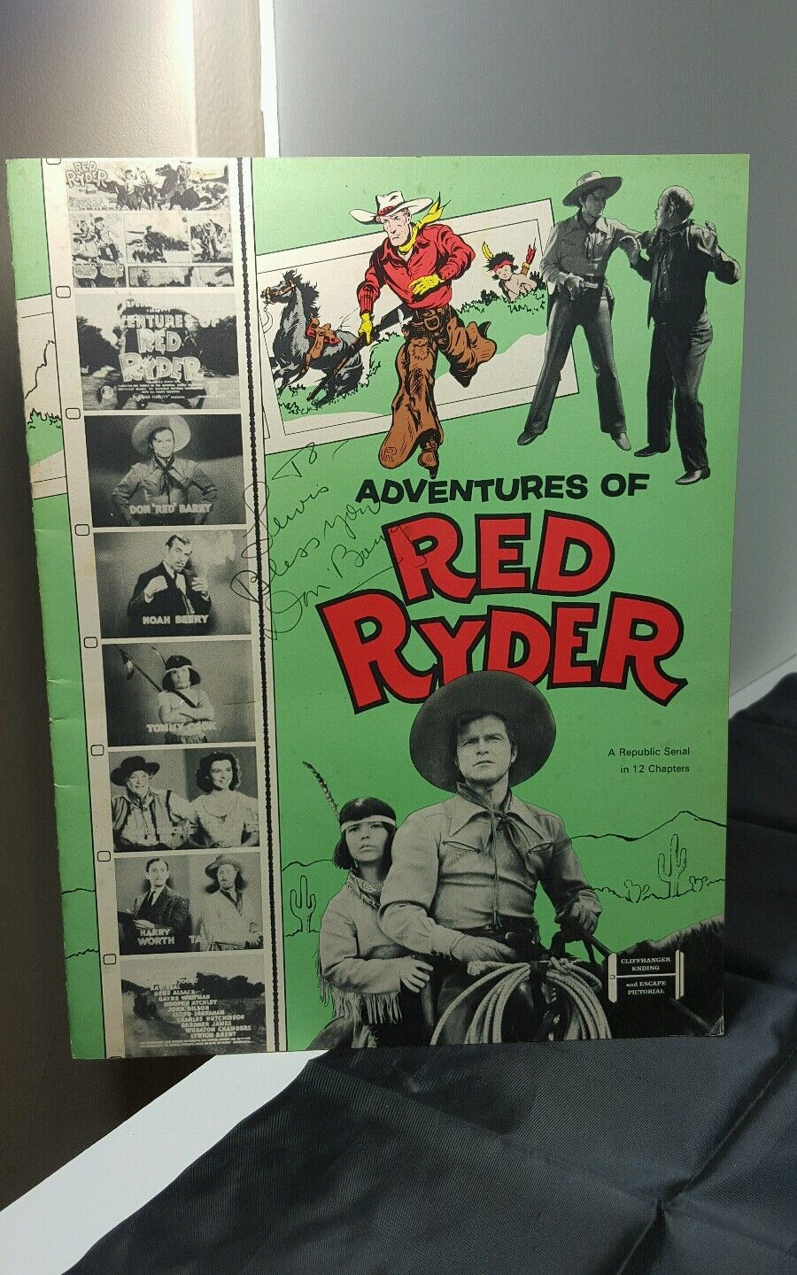 Don RED Barry Book Adventures of Red Ryder rare 1969 Autograph 