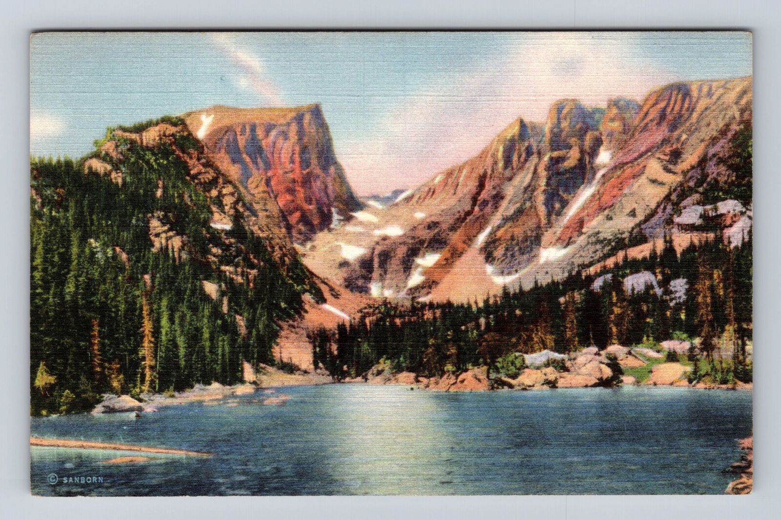 Rocky Mountain National Park, Dream Lake And Hallett's Peak, Vintage Postcard