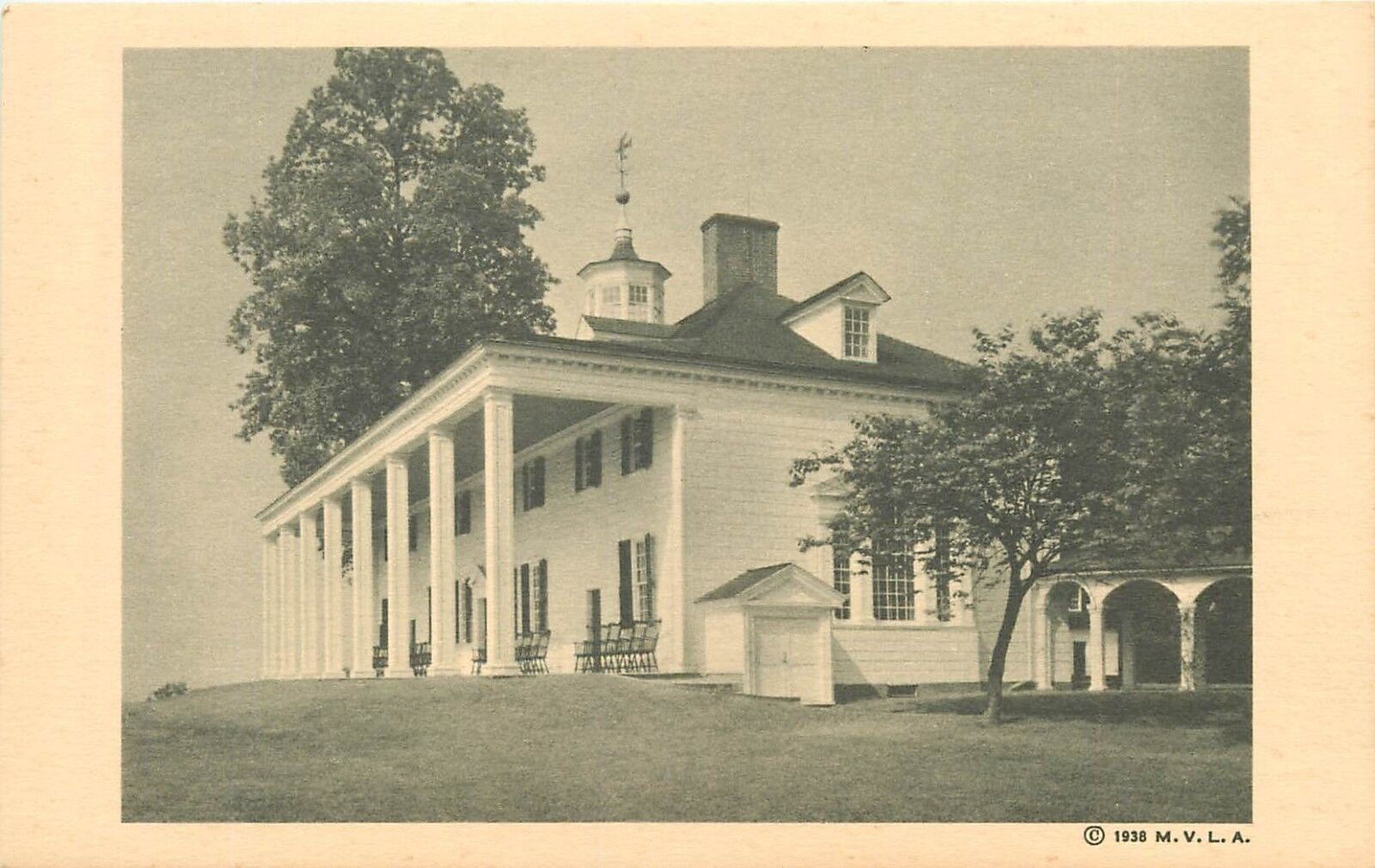 Mount Vernon Mansion Virginia Washington Home 1938 VA Postcard