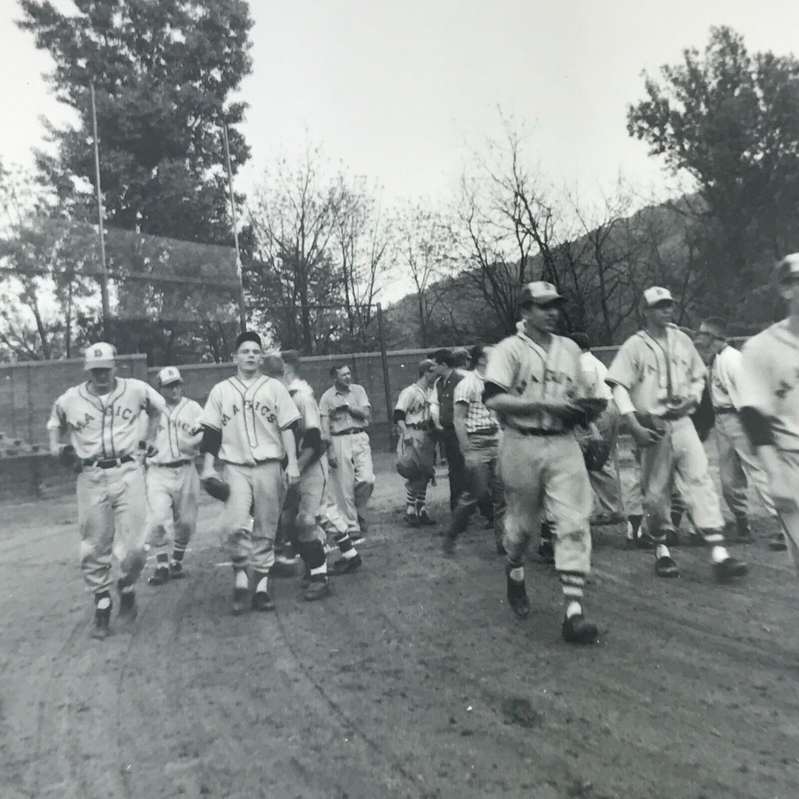 Vintage 1958 Black and White Photo Barberton High School Baseball Team Players