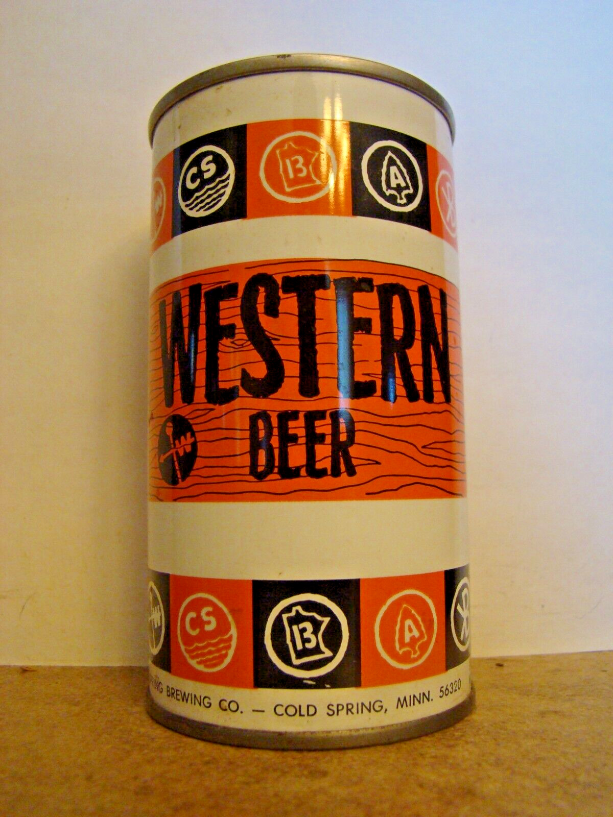 Western Beer, Cold Spring Brewing, Steel Beer Can, Pop Top. Bottom Opened