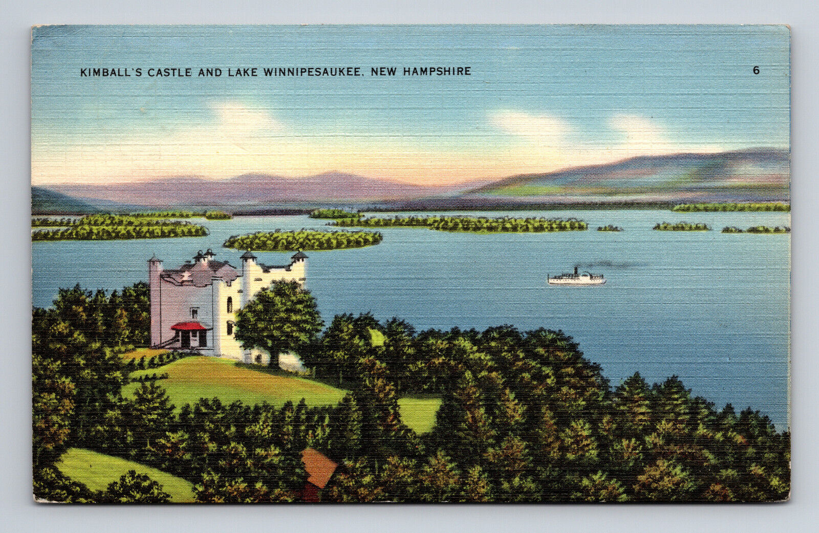 Kimball\'s Castle Lake Winnipesaukee New Hampshire Divided Back Postcard