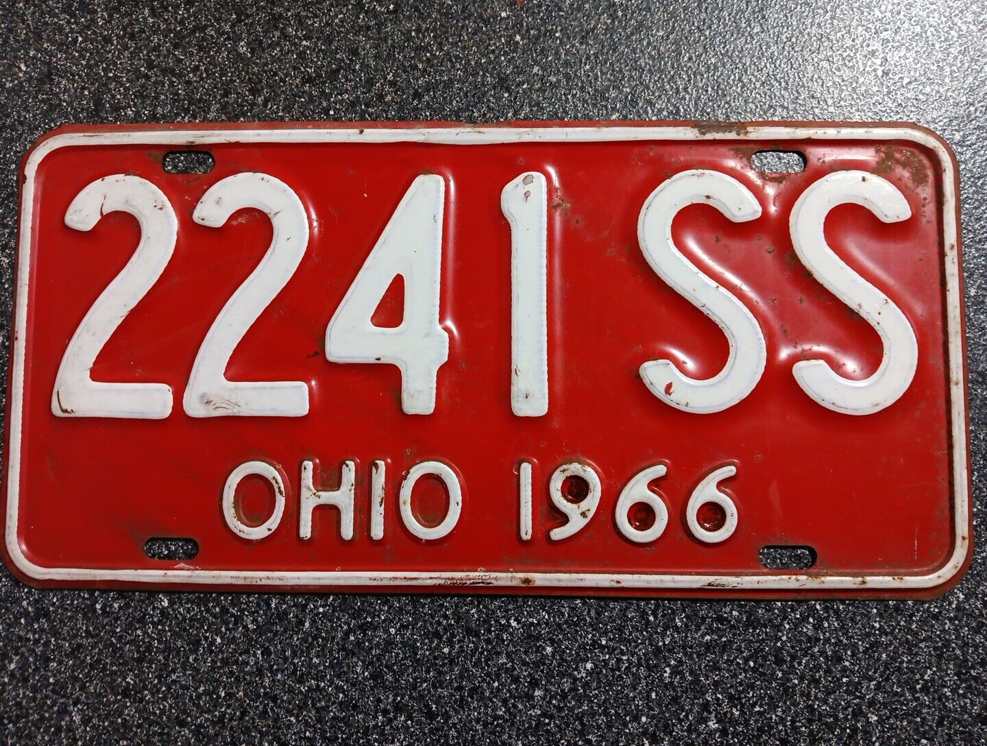 1966 Ohio License Plate ,RARE- SS- All Original