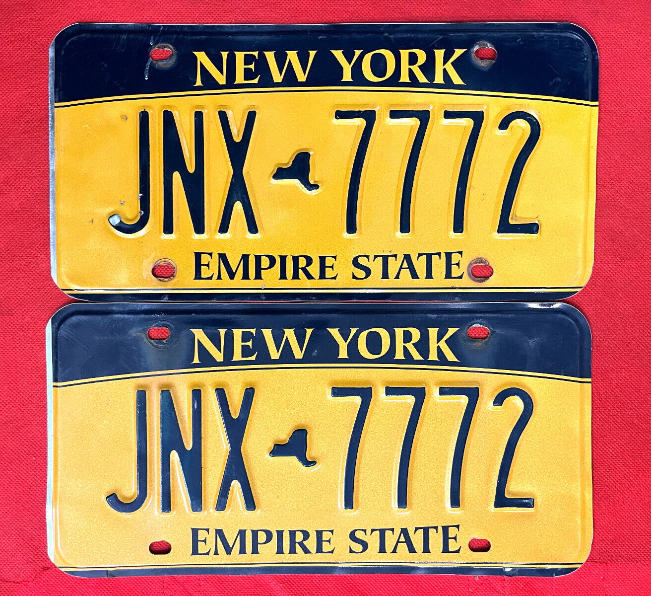 New York License Plate Pair JNX 7772 .... Expired / Crafts / Collect / Specialty