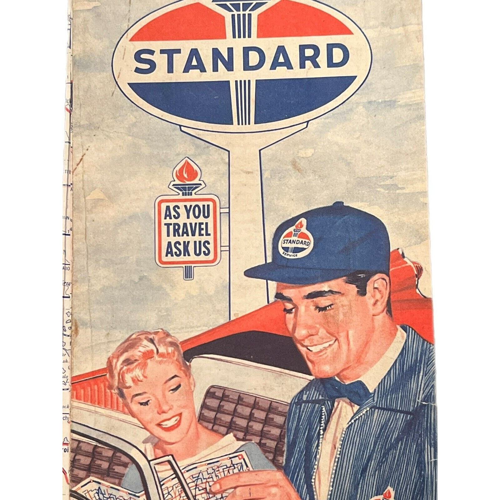 Vintage 1960\'S Folded Road Map Minnesota Standard Amoco Utoco Oil Companies SEE