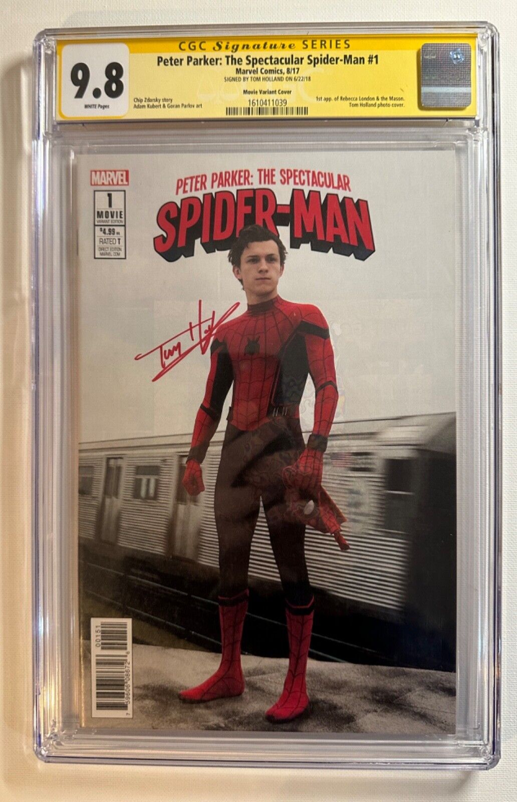 PP Spectacular Spider-Man #1 CGC SS 9.8 Signed Tom Holland 🔥 Movie Photo Cover