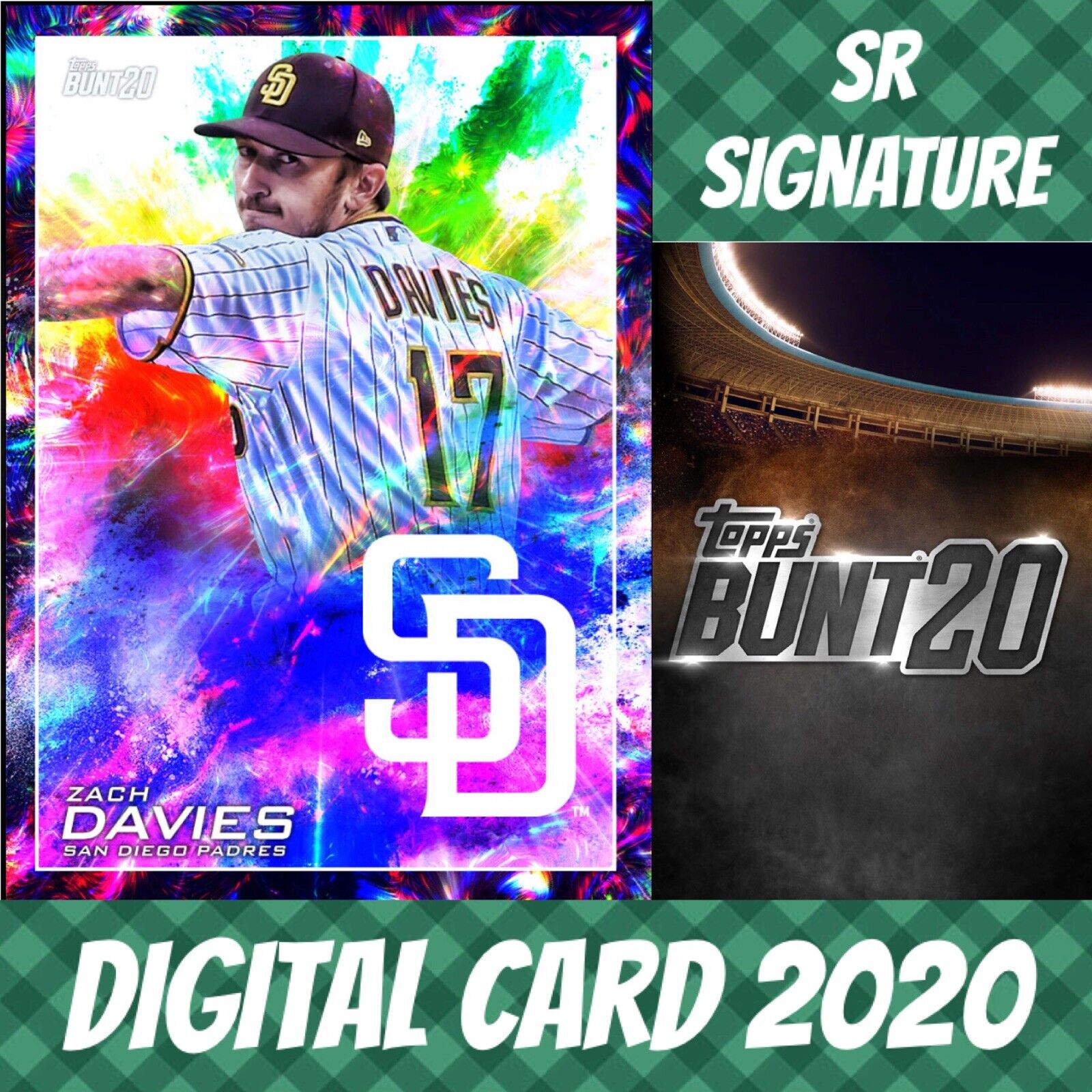 2020 Topps Colorful 20 Zach Davies Color Splash Rainbow Base Digital Card
