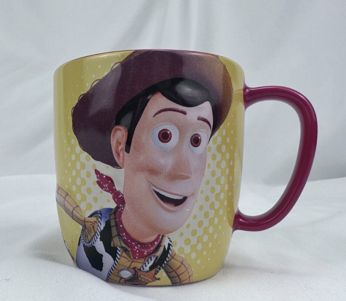 Disney Store Woody  Stop Pulling My String Yellow and Red Mug
