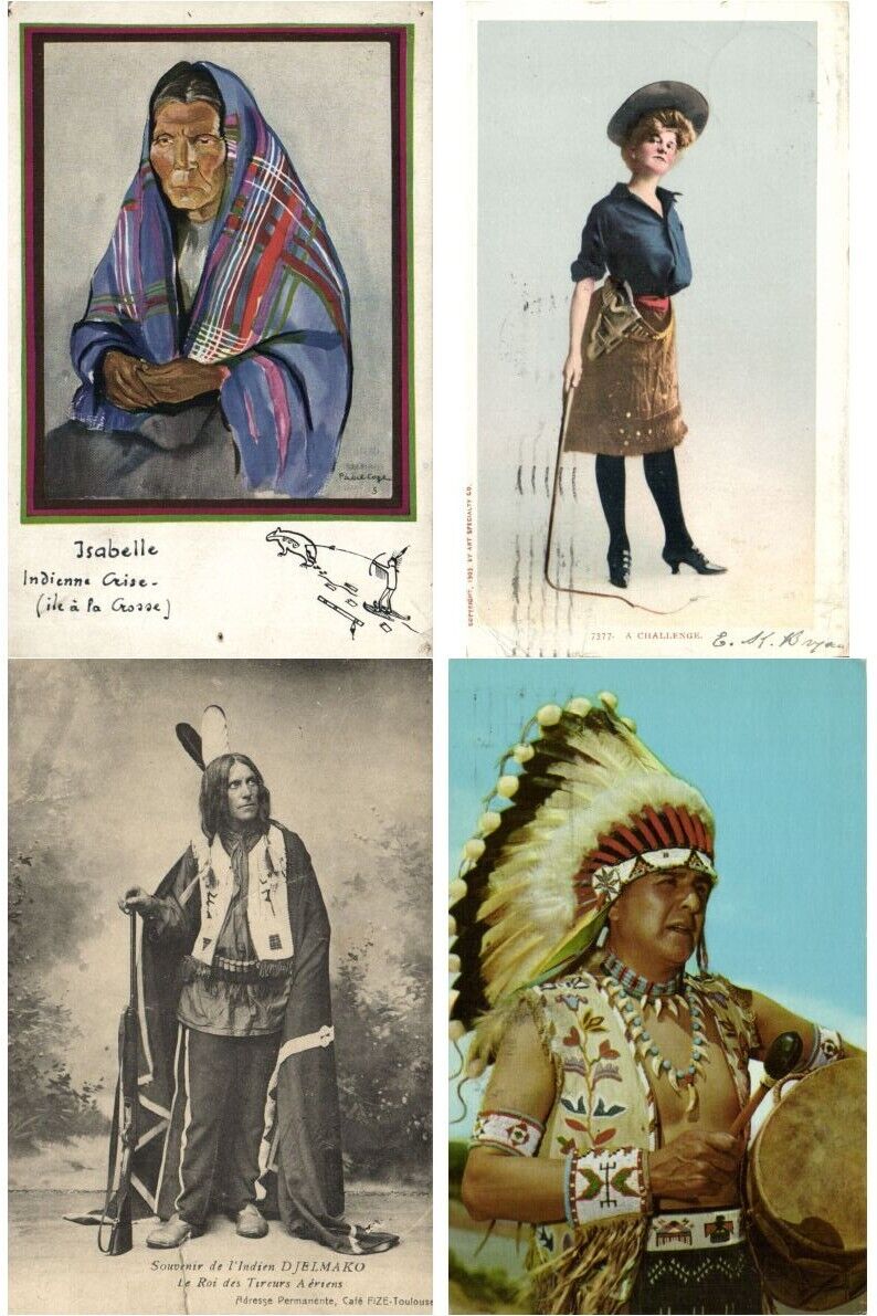 INDIANS NATIVE AMERICANS 13 Postcards Mostly pre-1960 (L6659)