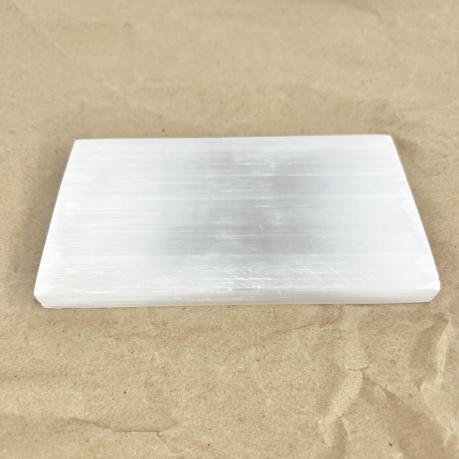 Natural Selenite Quartz Carved Slabs Charging Plate Slab Decoration White