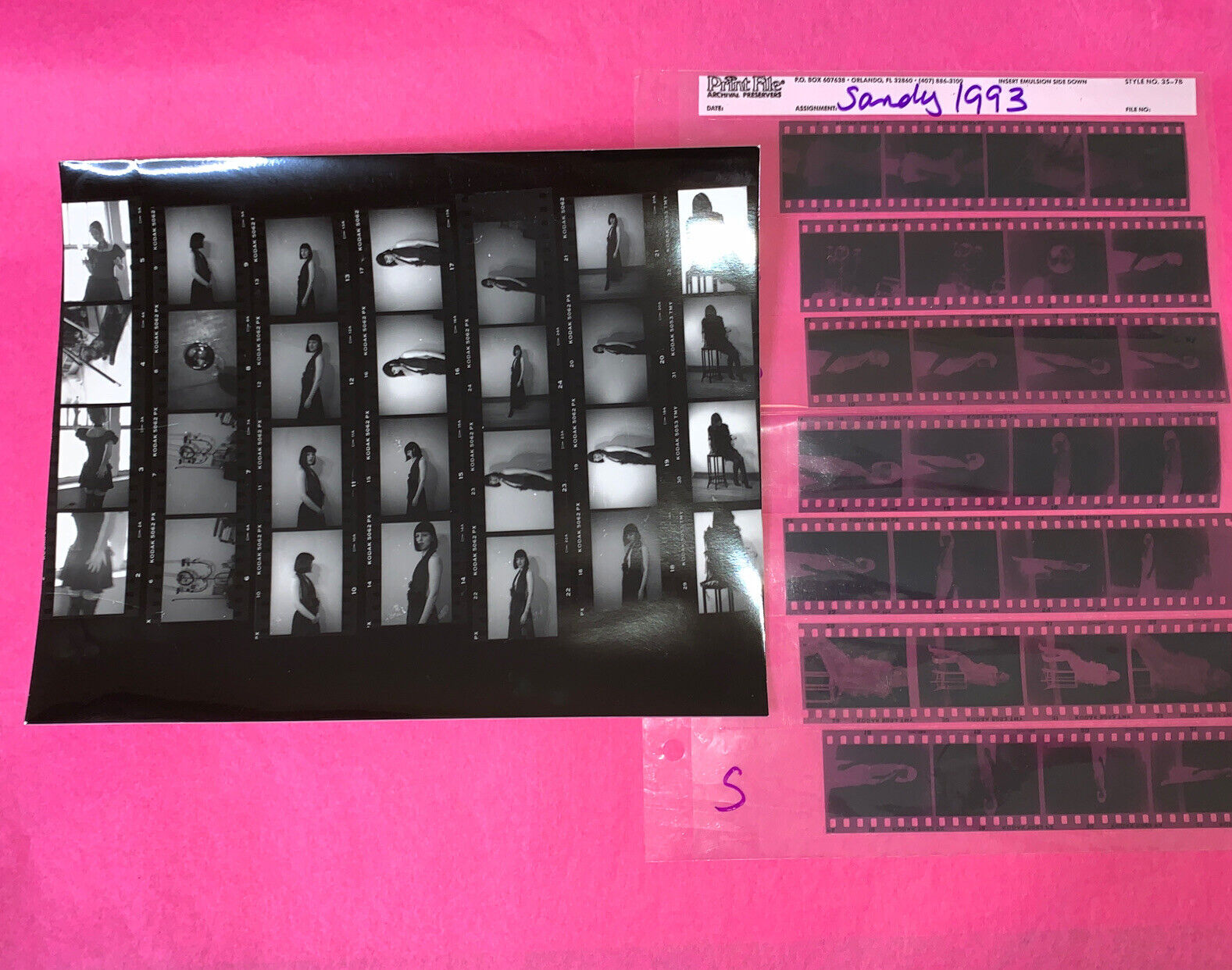 VTG Black & White Kodak 5062 28 Negatives/Contact Sheet 1993 Taissa Lada SAIC