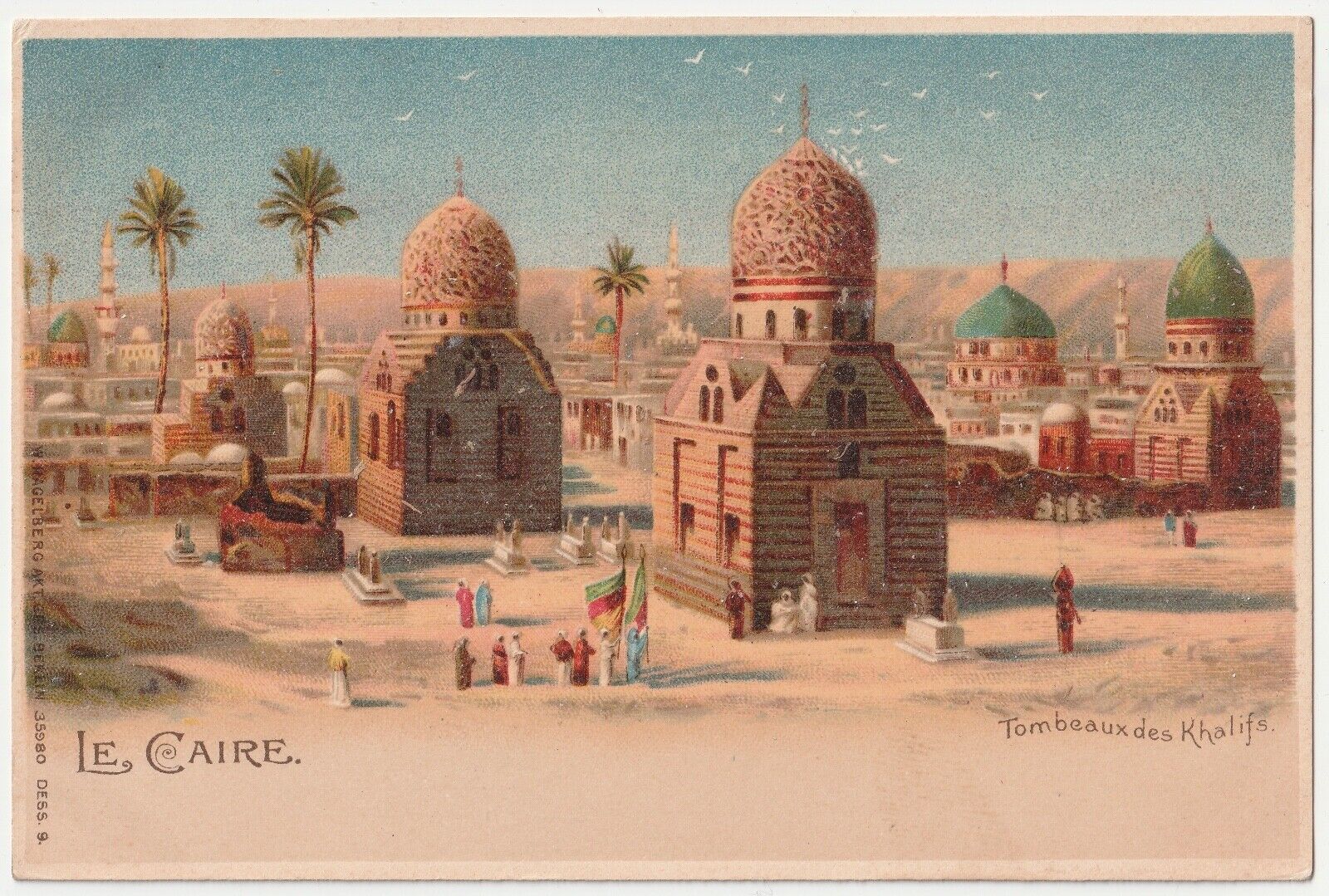 1904~Le Caire Cairo Egypt~Tombs of Khalifs~Khalifa City of Dead~Antique Postcard