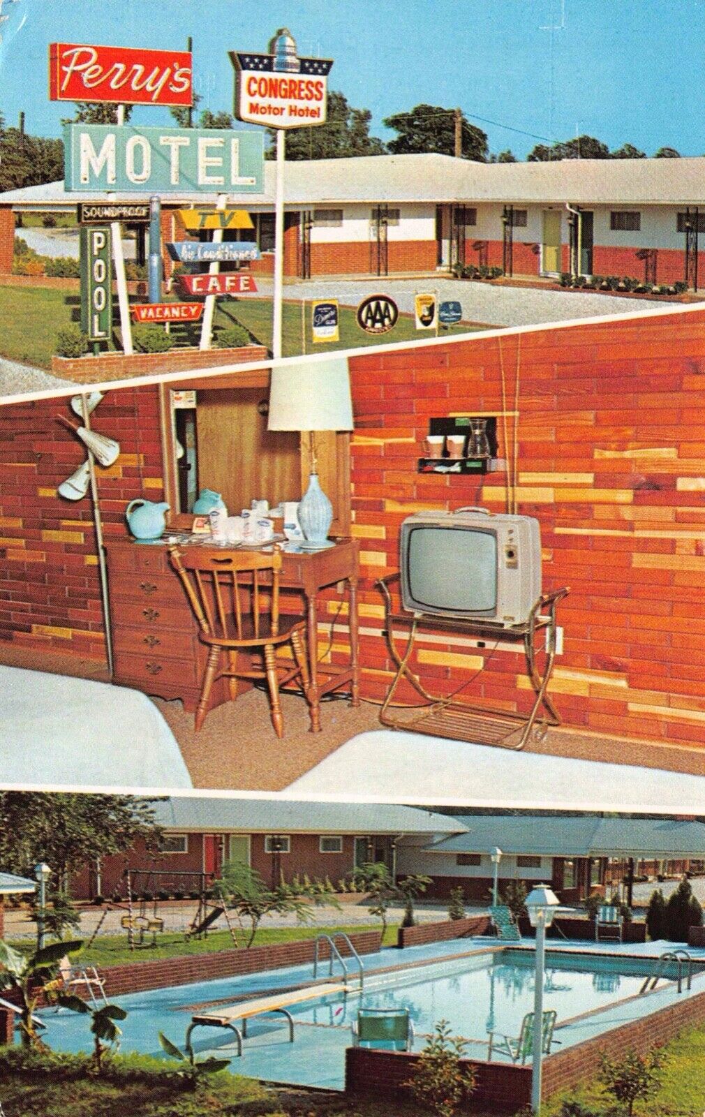 Postcard Perry\'s Congress Motel in Perrytown, Arkansas~130934
