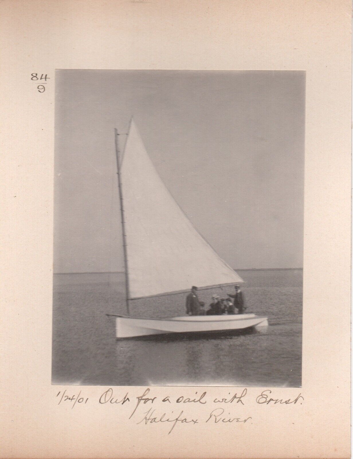 Mounted Snapshot Photo Sailing on Halifax River Florida 1901