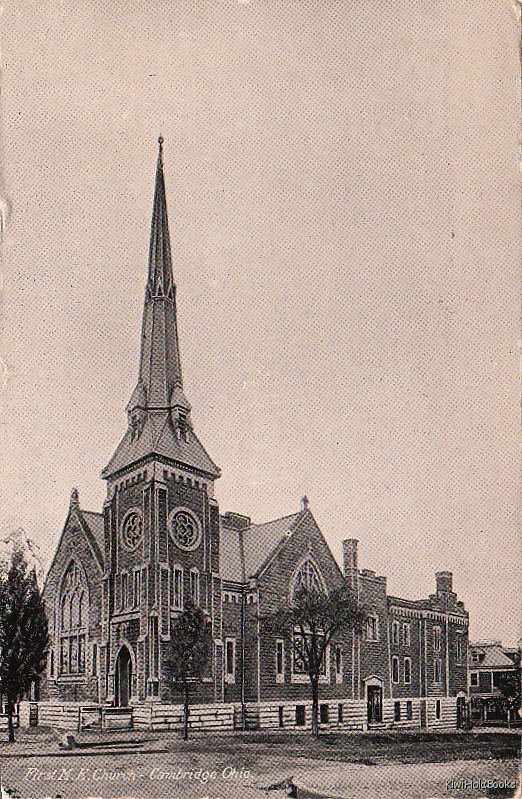  Postcard First M.E. Church Cambridge OH 