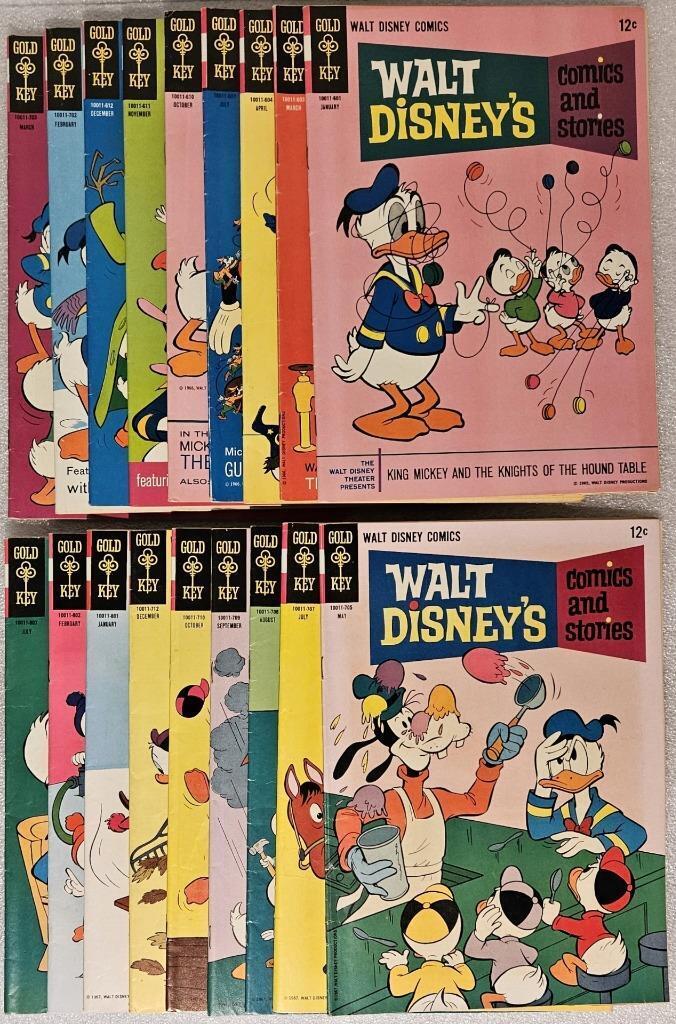 Walt Disney\'s Comics and Stories - nice Group of 18 issues. 1965,66,67,68.