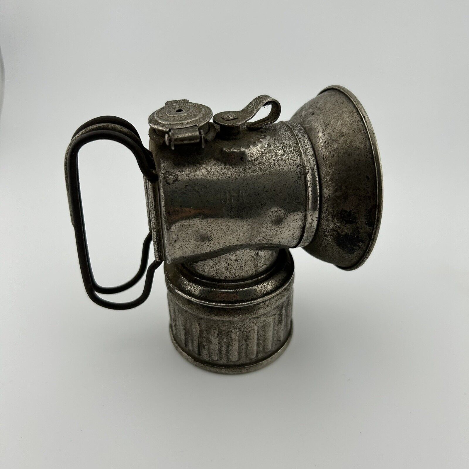 Old Antique JUSTRITE MINER\'S HELMET LANTERN Miner\'s Lamp