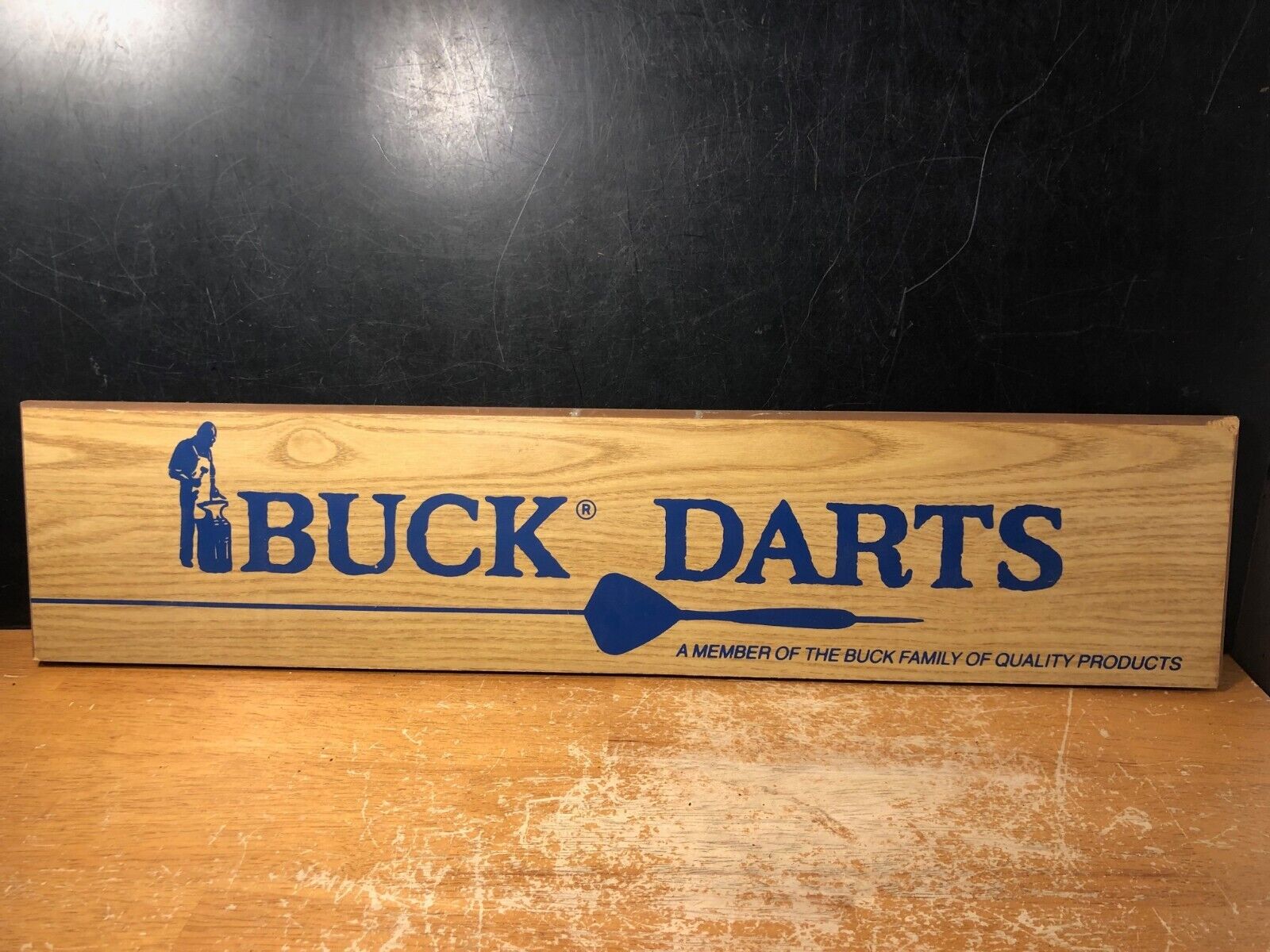 Vintage Buck Knives Darts Wood Sign