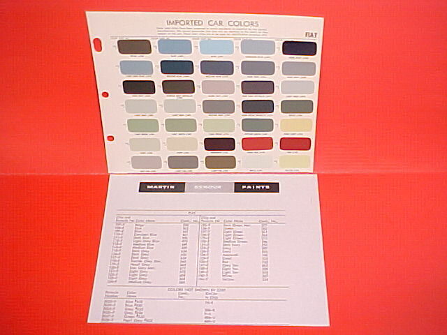 1947-1966 FIAT 1500 1500S SPIDER 1200 500 600 MULTIPLA 2100 JOLLY PAINT CHIPS